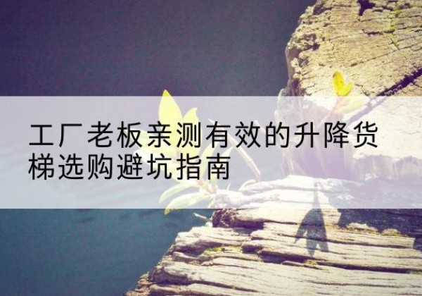 兴隆台升降货梯怎么选-工厂老板亲测有效的升降货梯选购避坑指南